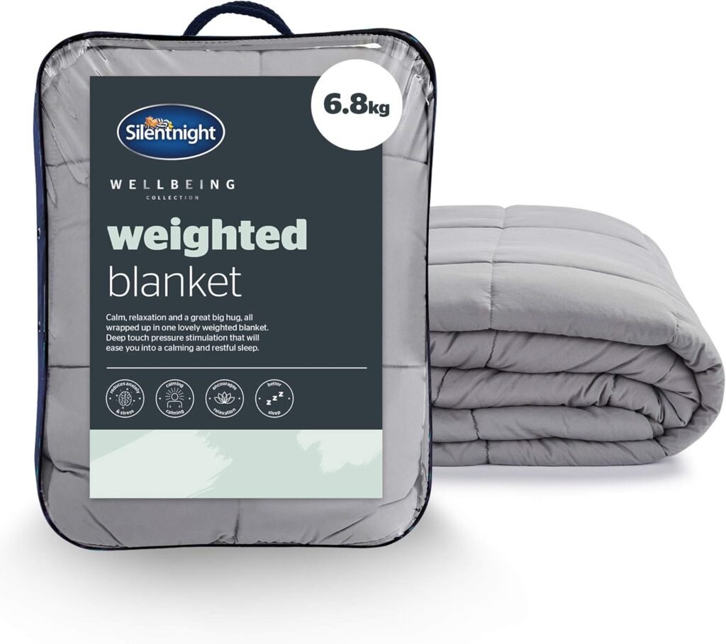 Silentnight Wellbeing Weighted Blanket - Anxiety & Stress Relief for Adults Insomnia Therapy